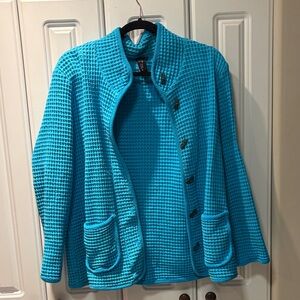 Women's Turquoise Button Down Knit Cardigan